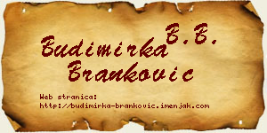 Budimirka Branković vizit kartica
